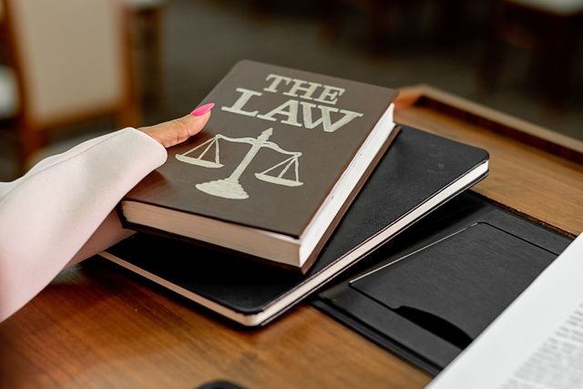 a person holding a legal book