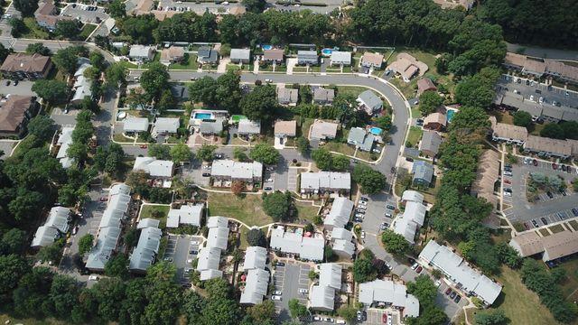 the aerial view of a neighborhood in New Brunswick